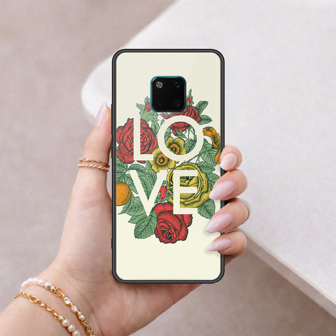 Huawei Mate 20 Pro Cover - Floral Series 2 - HQ Ultra Shine Premium Infinity Glass Soft Silicon Borders Case