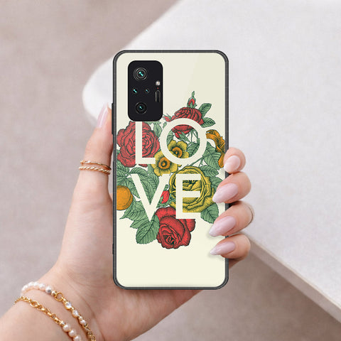 Xiaomi Redmi Note 10 Pro 4G Cover - Floral Series 2 - HQ Ultra Shine Premium Infinity Glass Soft Silicon Borders Case