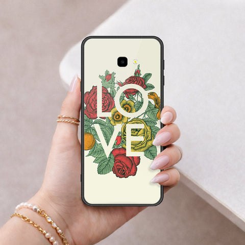 Samsung Galaxy J4 Plus Cover - Floral Series 2 - HQ Ultra Shine Premium Infinity Glass Soft Silicon Borders Case
