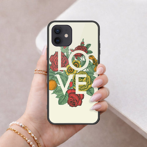 iPhone 12 Mini Cover - Floral Series 2 - HQ Ultra Shine Premium Infinity Glass Soft Silicon Borders Case