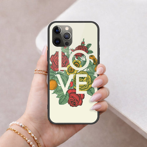 iPhone 12 Pro Max - Floral Series 2 - HQ Ultra Shine Premium Infinity Glass Soft Silicon Borders Case