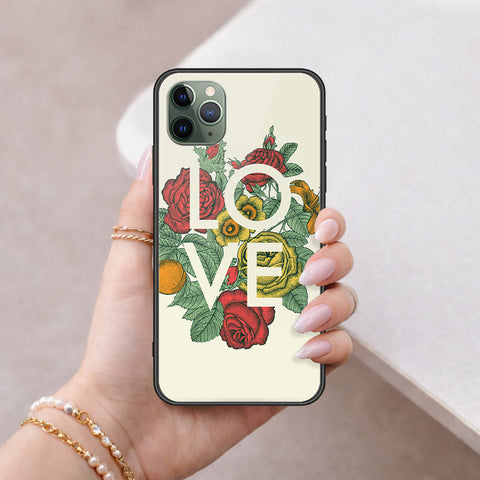 iPhone 11 Pro Max - Floral Series 2 - HQ Ultra Shine Premium Infinity Glass Soft Silicon Borders Case