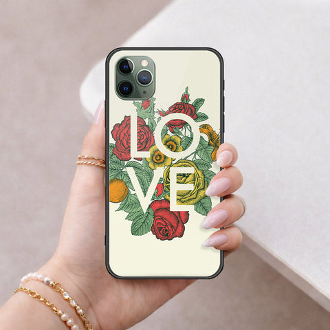 iPhone 11 Pro - Floral Series 2 - HQ Ultra Shine Premium Infinity Glass Soft Silicon Borders Case