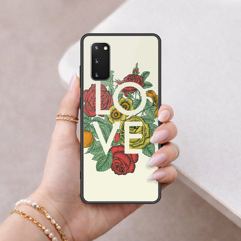 Samsung Galaxy S20 Cover - Floral Series 2 - HQ Ultra Shine Premium Infinity Glass Soft Silicon Borders Case