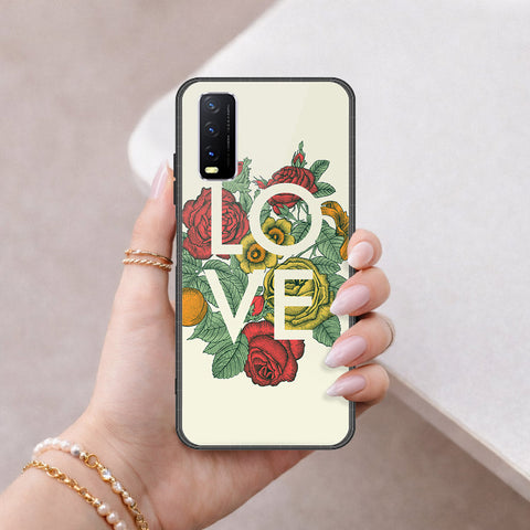 Vivo Y20i Cover - Floral Series 2 - HQ Ultra Shine Premium Infinity Glass Soft Silicon Borders Case