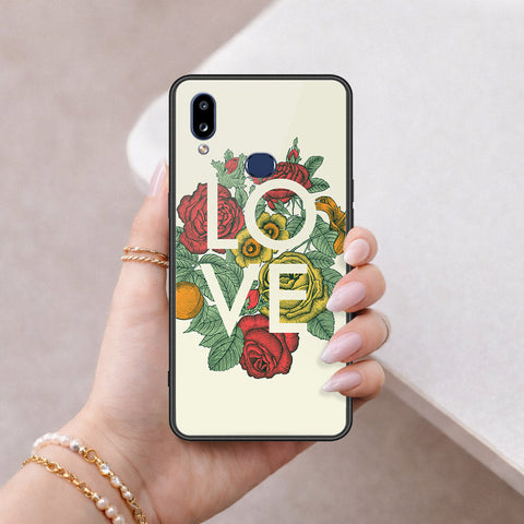 Samsung Galaxy A10s Cover - Floral Series 2 - HQ Ultra Shine Premium Infinity Glass Soft Silicon Borders Case