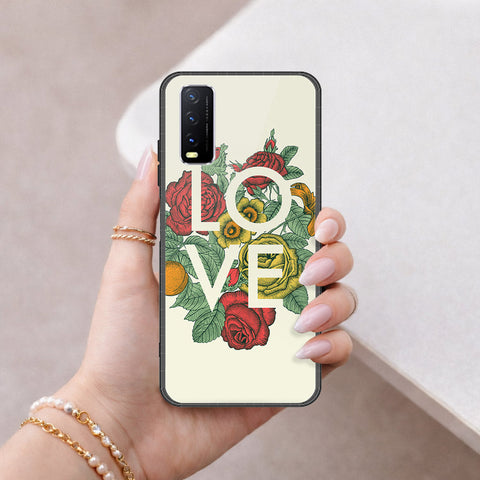 Vivo Y12s Cover - Floral Series 2 - HQ Ultra Shine Premium Infinity Glass Soft Silicon Borders Case