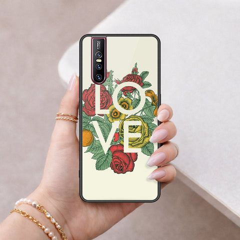 Vivo V15 Pro Cover - Floral Series 2 - HQ Ultra Shine Premium Infinity Glass Soft Silicon Borders Case