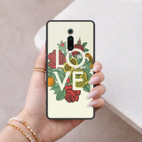 Xiaomi Mi 9T Cover - Floral Series 2 - HQ Ultra Shine Premium Infinity Glass Soft Silicon Borders Case