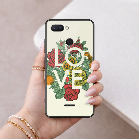 Xiaomi Redmi 6 Cover - Floral Series 2 - HQ Ultra Shine Premium Infinity Glass Soft Silicon Borders Case