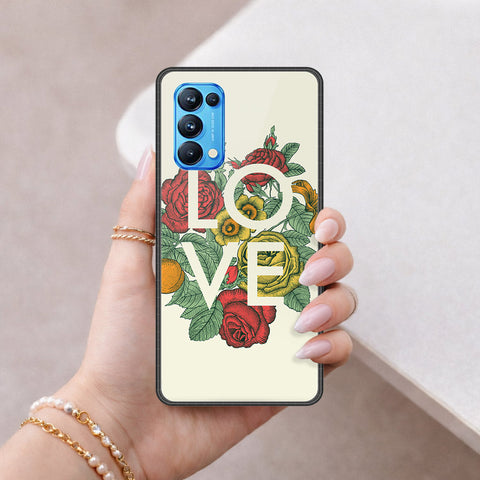 Oppo Reno 5 Pro 5G Cover - Floral Series 2 - HQ Ultra Shine Premium Infinity Glass Soft Silicon Borders Case
