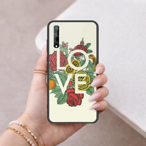 Huawei Y8p Cover - Floral Series 2 - HQ Ultra Shine Premium Infinity Glass Soft Silicon Borders Case