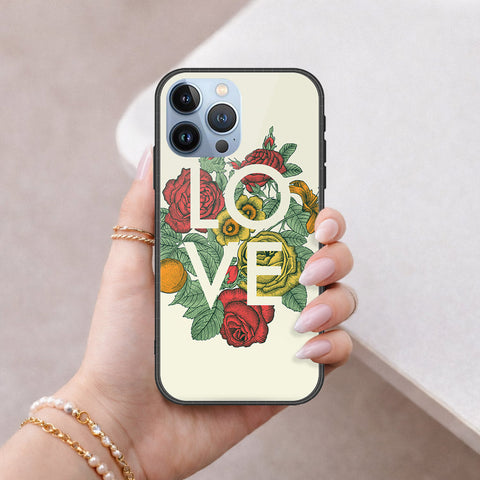 iPhone 13 Pro Max Cover - Floral Series 2 - HQ Ultra Shine Premium Infinity Glass Soft Silicon Borders Case