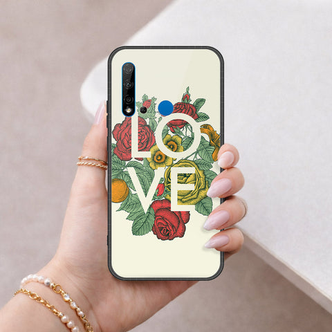 Huawei P20 Lite 2019 Cover - Floral Series 2 - HQ Ultra Shine Premium Infinity Glass Soft Silicon Borders Case