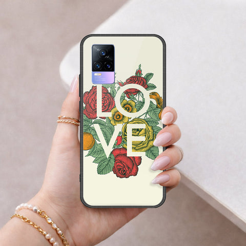 Vivo V21e Cover - Floral Series 2 - HQ Ultra Shine Premium Infinity Glass Soft Silicon Borders Case