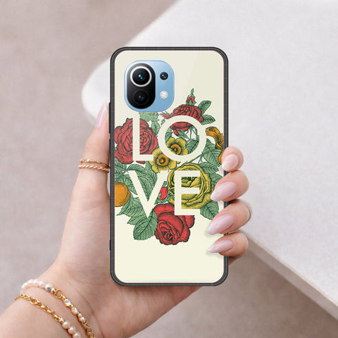 Xiaomi Mi 11 Cover - Floral Series 2 - HQ Ultra Shine Premium Infinity Glass Soft Silicon Borders Case