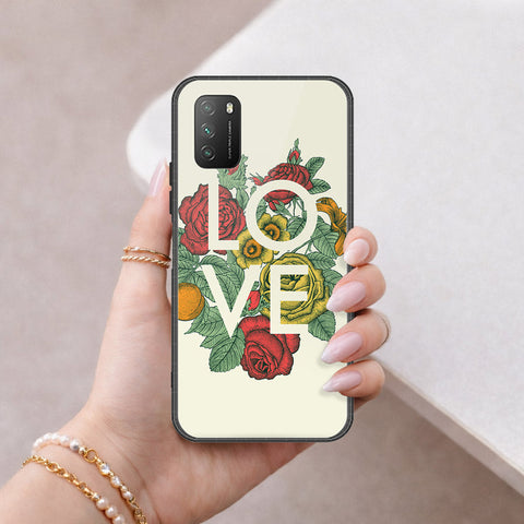 Xiaomi Poco M3 Cover - Floral Series 2 - HQ Ultra Shine Premium Infinity Glass Soft Silicon Borders Case