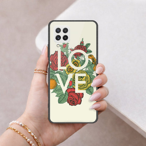 Samsung Galaxy M32 Cover - Floral Series 2 - HQ Ultra Shine Premium Infinity Glass Soft Silicon Borders Case