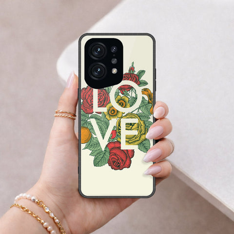 Oppo Find X5 Cover - Floral Series 2 - HQ Ultra Shine Premium Infinity Glass Soft Silicon Borders Case