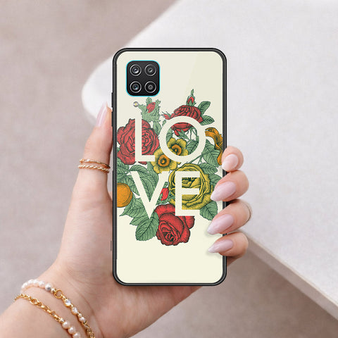 Samsung Galaxy A12 Nacho Cover - Floral Series 2 - HQ Ultra Shine Premium Infinity Glass Soft Silicon Borders Case