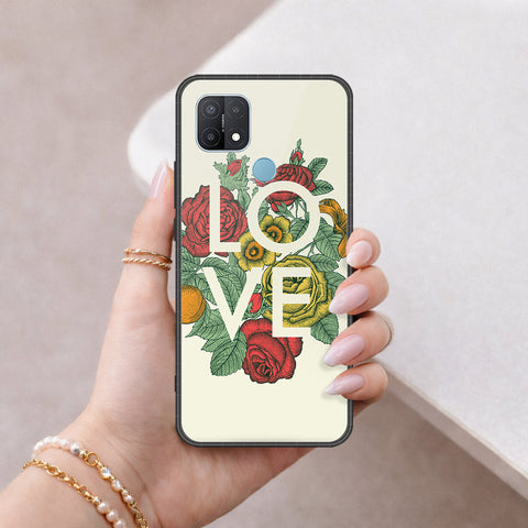 Oppo A35 Cover - Floral Series 2 - HQ Ultra Shine Premium Infinity Glass Soft Silicon Borders Case