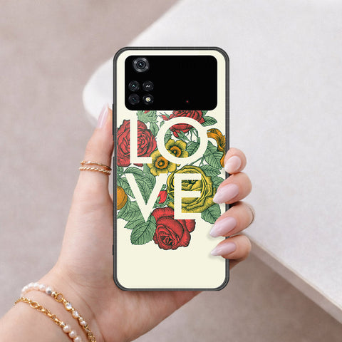 Xiaomi Poco M4 Pro Cover - Floral Series 2 - HQ Ultra Shine Premium Infinity Glass Soft Silicon Borders Case