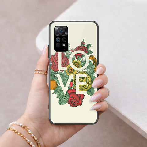Xiaomi Redmi Note 11 Pro Cover - Floral Series 2 - HQ Ultra Shine Premium Infinity Glass Soft Silicon Borders Case