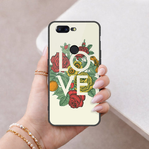 OnePlus 5T Cover - Floral Series 2 - HQ Ultra Shine Premium Infinity Glass Soft Silicon Borders Case