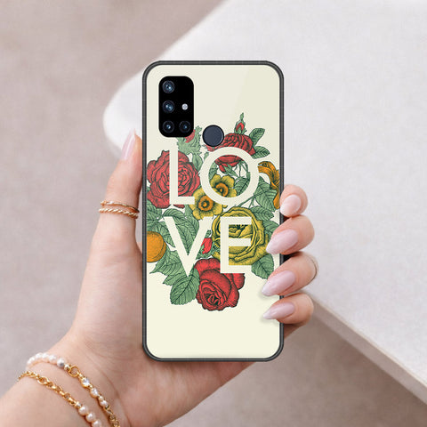 OnePlus Nord N10 Cover - Floral Series 2 - HQ Ultra Shine Premium Infinity Glass Soft Silicon Borders Case