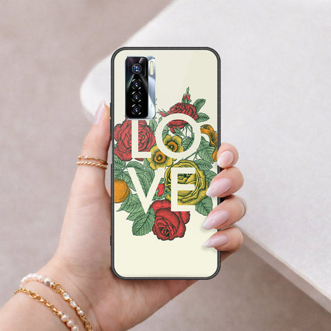 Tecno Camon 17 Pro Cover - Floral Series 2 - HQ Ultra Shine Premium Infinity Glass Soft Silicon Borders Case