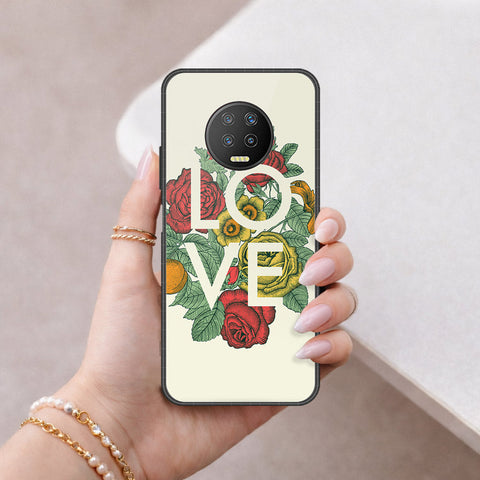 Infinix Note 7 Cover - Floral Series 2 - HQ Ultra Shine Premium Infinity Glass Soft Silicon Borders Case