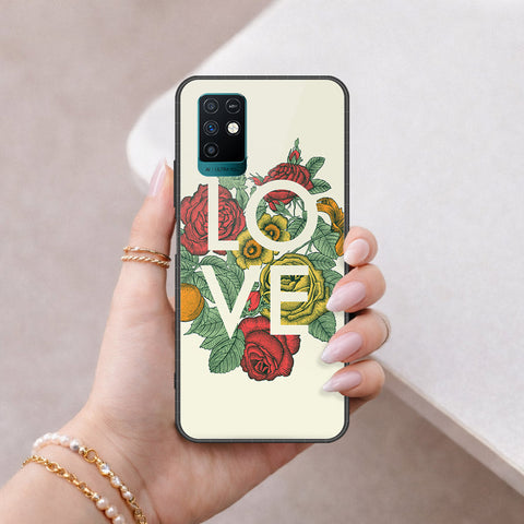 Infinix Note 10 Cover - Floral Series 2 - HQ Ultra Shine Premium Infinity Glass Soft Silicon Borders Case