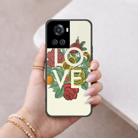 OnePlus 10R Cover - Floral Series 2 - HQ Ultra Shine Premium Infinity Glass Soft Silicon Borders Case