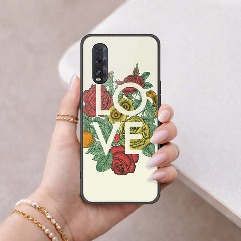Oppo Find X2 Cover - Floral Series 2 - HQ Ultra Shine Premium Infinity Glass Soft Silicon Borders Case