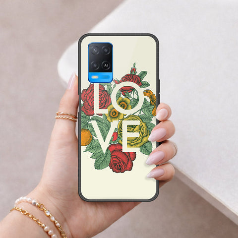 Oppo A54 4G Cover - Floral Series 2 - HQ Ultra Shine Premium Infinity Glass Soft Silicon Borders Case