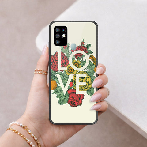 Infinix Hot 10 Cover - Floral Series 2 - HQ Ultra Shine Premium Infinity Glass Soft Silicon Borders Case
