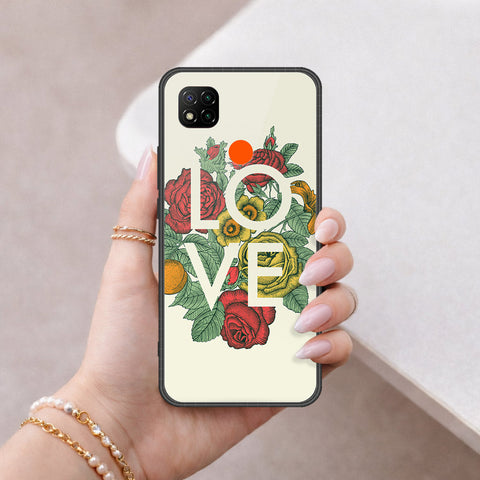 Xiaomi Redmi 9C Cover - Floral Series 2 - HQ Ultra Shine Premium Infinity Glass Soft Silicon Borders Case