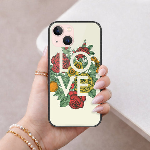 iPhone 14 - Floral Series 2 - HQ Ultra Shine Premium Infinity Glass Soft Silicon Borders Case