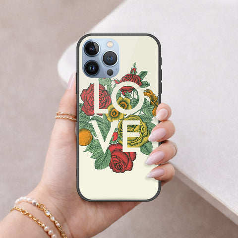 iPhone 14 Pro Cover - Floral Series 2 - HQ Ultra Shine Premium Infinity Glass Soft Silicon Borders Case