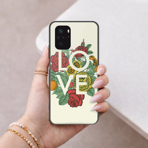 Xiaomi Redmi Note 10s Cover - Floral Series 2 - HQ Ultra Shine Premium Infinity Glass Soft Silicon Borders Case