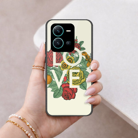 Vivo X80 Lite Cover - Floral Series 2 - HQ Ultra Shine Premium Infinity Glass Soft Silicon Borders Case
