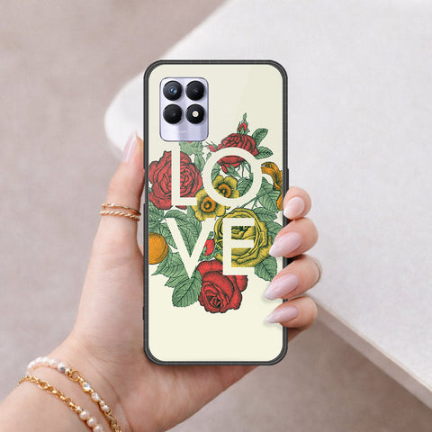 Realme 8i Cover - Floral Series 2 - HQ Ultra Shine Premium Infinity Glass Soft Silicon Borders Case