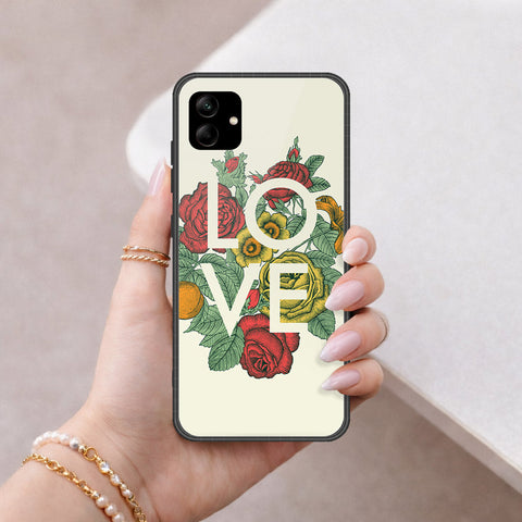 Samsung Galaxy A04e Cover - Floral Series 2 - HQ Ultra Shine Premium Infinity Glass Soft Silicon Borders Case