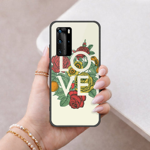 Huawei P40 Pro Cover - Floral Series 2 - HQ Ultra Shine Premium Infinity Glass Soft Silicon Borders Case