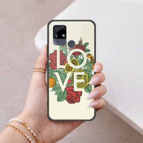 Realme Narzo 20 Cover - Floral Series 2 - HQ Ultra Shine Premium Infinity Glass Soft Silicon Borders Case