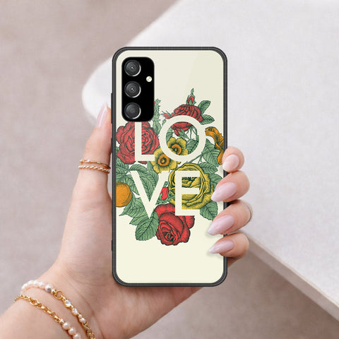 Samsung Galaxy A14 Cover - Floral Series 2 - HQ Ultra Shine Premium Infinity Glass Soft Silicon Borders Case