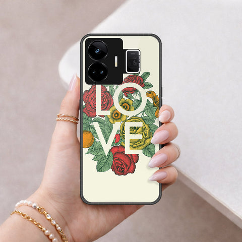 Realme GT3 Cover - Floral Series 2 - HQ Ultra Shine Premium Infinity Glass Soft Silicon Borders Case