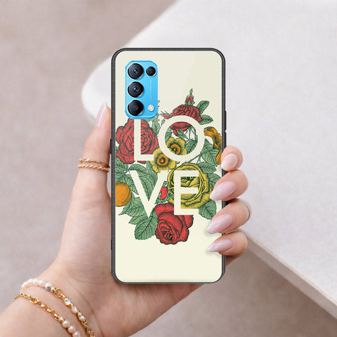 Oppo Reno 5 4G Cover - Floral Series 2 - HQ Ultra Shine Premium Infinity Glass Soft Silicon Borders Case