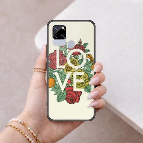 Realme C12 Cover - Floral Series 2 - HQ Ultra Shine Premium Infinity Glass Soft Silicon Borders Case