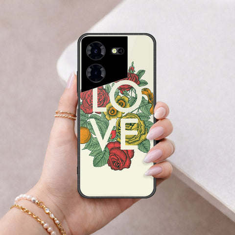 Tecno Pova 5 Pro Cover - Floral Series 2 - HQ Ultra Shine Premium Infinity Glass Soft Silicon Borders Case
